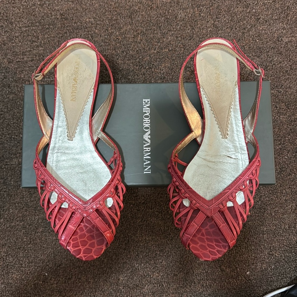 Emporio Armani VINTAGE flat coral sandal